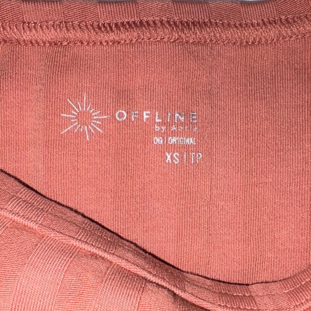 Rust Ribbed Square Neck Top - Picture 2 of 2